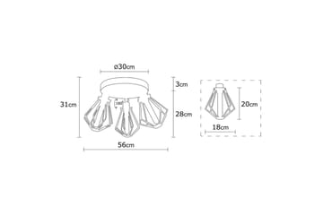 Taklampe Hillmere Svart / Gull - Gull/Svart - Belysning - Innendørsbelysning & Lamper - Taklampe - Takplafond