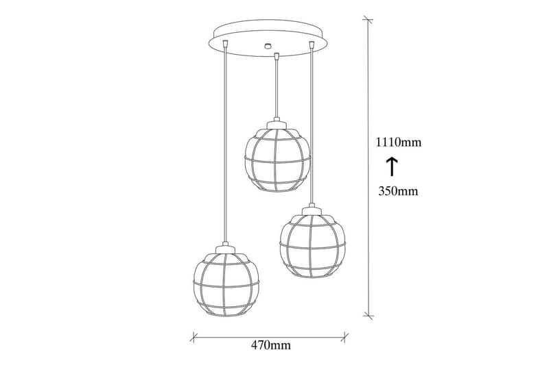 Taklampe Jaran Kobber Tre Stikkontakt - Tre Stikkontakt - Belysning - Innendørsbelysning & Lamper - Taklampe - Kjøkkenlampe & taklampe kjøkken
