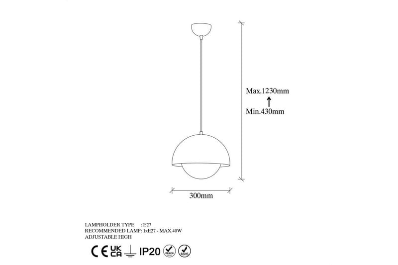 Taklampe Jarnel Gull - Gull - Belysning - Innendørsbelysning & Lamper - Taklampe - Kjøkkenlampe & taklampe kjøkken