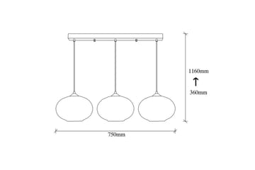 Taklampe Jeba Tre Svart / Honning - Svart - Belysning - Innendørsbelysning & Lamper - Taklampe - Kjøkkenlampe & taklampe kjøkken