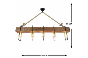 Taklampe Kalldrun Valnøtt / Svart / Beige - Valnøtt / Svart / Beige - Belysning - Innendørsbelysning & Lamper - Taklampe - Kjøkkenlampe & taklampe kjøkken