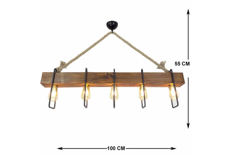Taklampe Kalldrun Valnøtt / Svart / Beige - Valnøtt / Svart / Beige - Belysning - Innendørsbelysning & Lamper - Taklampe - Kjøkkenlampe & taklampe kjøkken