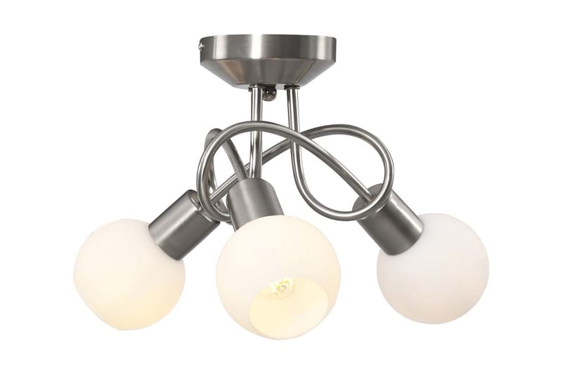 Taklampe keramikkskjermer for 3 E14 lyspærer hvit kule - Lamper gang - Taklampe - Takplafond - Plafond