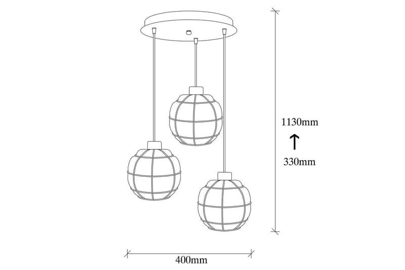 Taklampe Majrulalini Svart Tre Stikkontakt - Tre Stikkontakt - Belysning - Innendørsbelysning & Lamper - Taklampe - Kjøkkenlampe & taklampe kjøkken