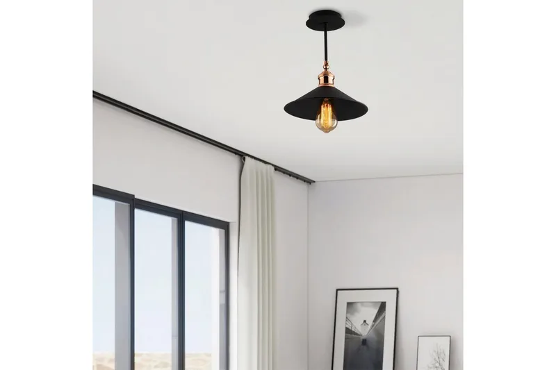 Taklampe Marulbury Svart - Svart - Belysning - Innendørsbelysning & Lamper - Taklampe - Kjøkkenlampe & taklampe kjøkken