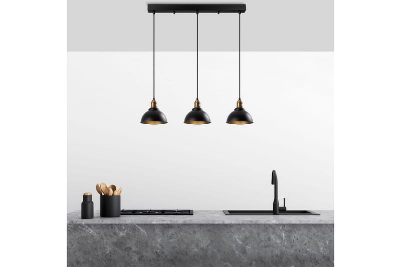 Taklampe Masatsune Tre Svart / Antikk - Svart / Antikk - Belysning - Innendørsbelysning & Lamper - Taklampe - Kjøkkenlampe & taklampe kjøkken