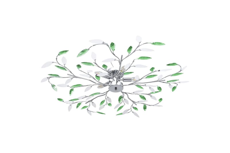 Taklampe med akrylblader & armer for 5 E14-lyspærer grønn - Lamper gang - Taklampe - Takplafond - Plafond