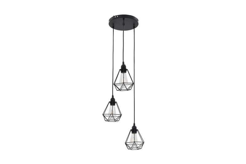 Taklampe med diamant-design svart 3 x E27 lysprer - Svart - Taklampe - Vinduslampe - Lamper gang - Pendellamper & Hengelamper - Kjøkkenlampe & taklampe kjøkken - Taklampe stue - Vinduslampe hengende - Taklampe soverom