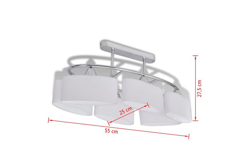 Taklampe med ellipsoide glasskjermer for 6 E14-lysprer - Hvit - Plafond - Takplafond - Lamper gang - Taklampe