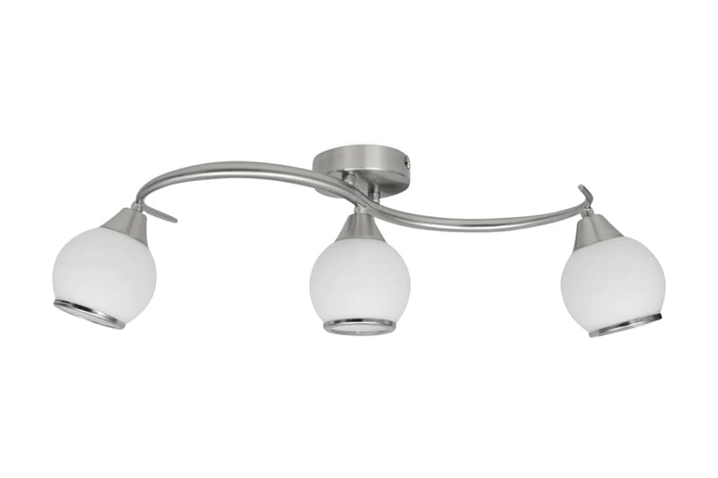 Taklampe med glasskuler på vinkelspor for 3 lys - Hvit - Lamper gang - Taklampe - Takplafond - Plafond