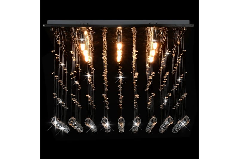 Taklampe med krystallperler sølv kubisk G9 - Silver - Taklampe - Krystallkrone & takkrone - Lamper gang