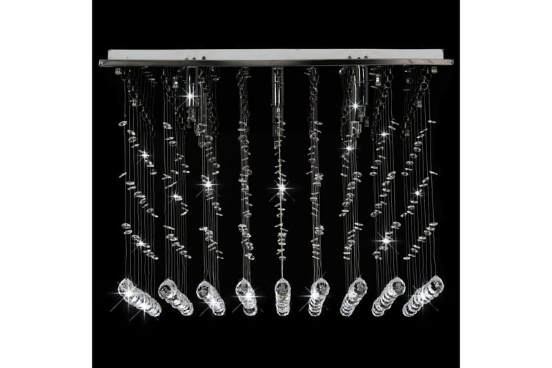 Taklampe med krystallperler sølv kubisk G9 - Silver - Taklampe - Krystallkrone & takkrone - Lamper gang
