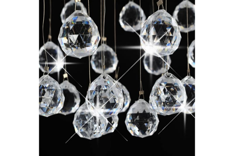 Taklampe med krystallperler sølv sfrisk 3 x G9 lysprer - Silver - Krystallkrone & takkrone - Lamper gang - Taklampe