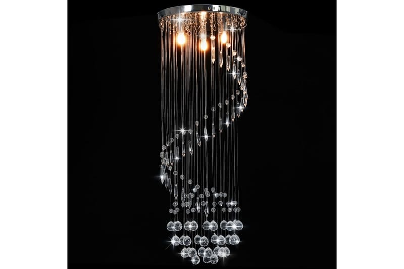 Taklampe med krystallperler sølv spiral G9 - Silver - Krystallkrone & takkrone - Lamper gang - Taklampe