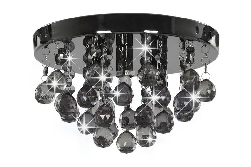 Taklampe med røykgrå perler svart rund G9 - Svart - Plafond - Takplafond - Lamper gang - Taklampe