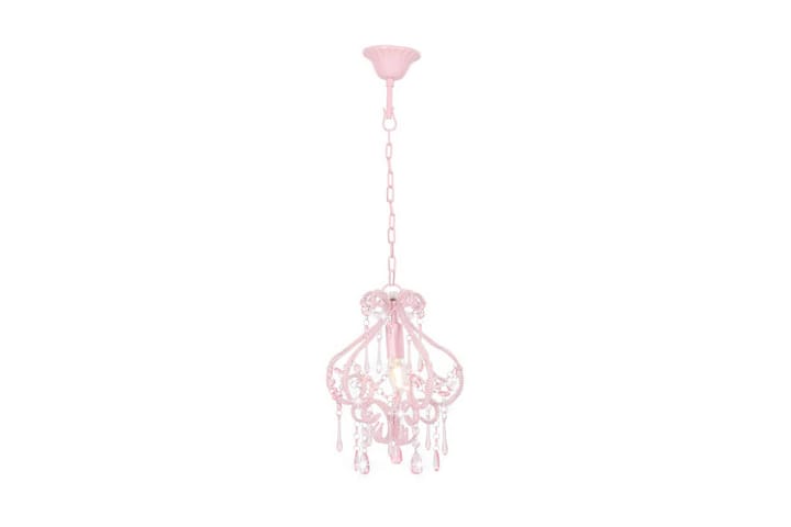 Taklampe med perler rosa rund E14 - Krystallkrone & takkrone - Lamper gang - Taklampe