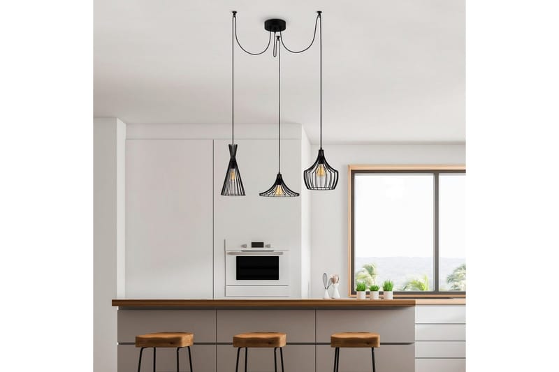 Taklampe Mezopotamia Svart - Svart - Belysning - Innendørsbelysning & Lamper - Taklampe - Kjøkkenlampe & taklampe kjøkken