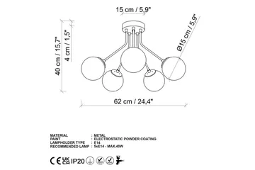 Taklampe Orion Gull - Gull - Belysning - Innendørsbelysning & Lamper - Taklampe - Takplafond