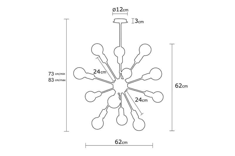 Taklampe Ostrell Svart - Svart - Belysning - Innendørsbelysning & Lamper - Taklampe - Kjøkkenlampe & taklampe kjøkken