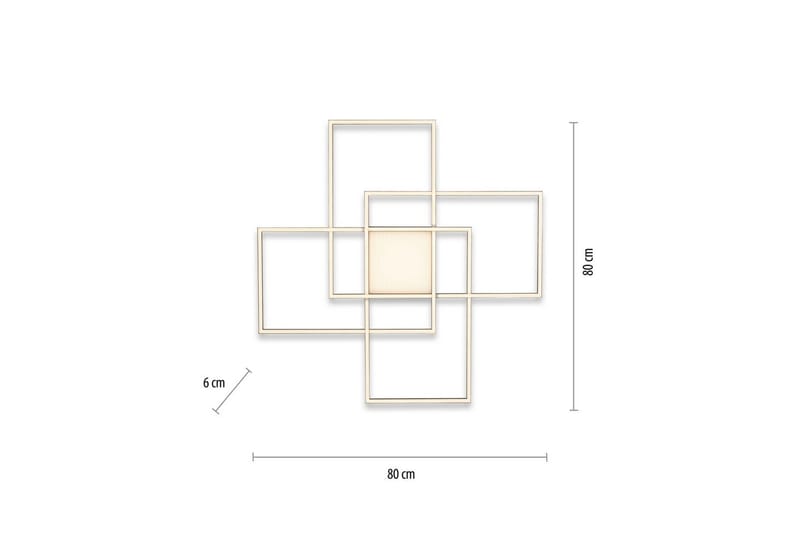 Taklampe Q-Asmin - 80x6x80 cm - Belysning - Innendørsbelysning & Lamper - Taklampe - Takplafond