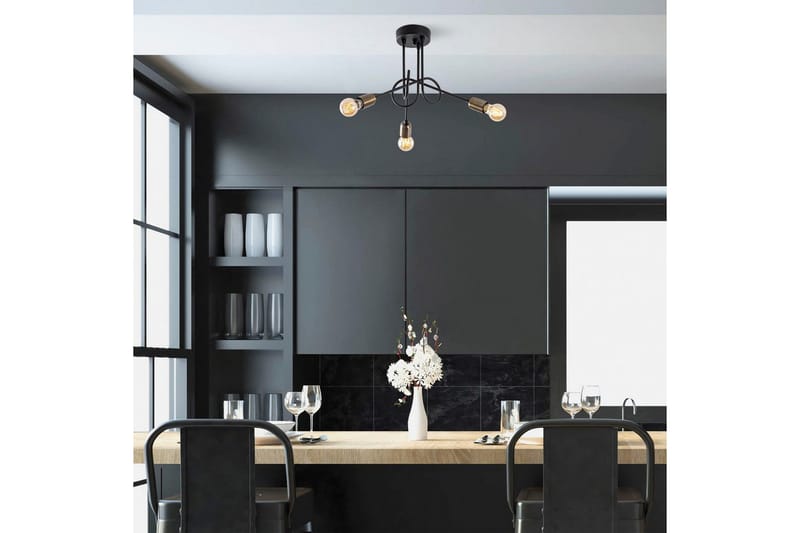 Taklampe Ranju Svart / Antikk Tre Stikkontakt - Tre Stikkontakt - Belysning - Innendørsbelysning & Lamper - Taklampe - Kjøkkenlampe & taklampe kjøkken