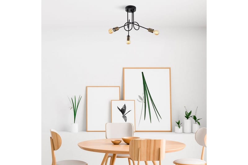 Taklampe Ranju Svart / Antikk Tre Stikkontakt - Tre Stikkontakt - Belysning - Innendørsbelysning & Lamper - Taklampe - Kjøkkenlampe & taklampe kjøkken