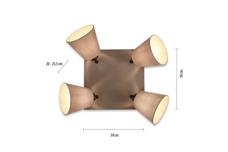 Taklampe Riala - 59x25,5x59 cm - Belysning - Innendørsbelysning & Lamper - Taklampe - Takplafond