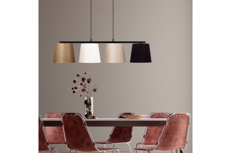 Taklampe Rithmere Svart / Gull / Hvit / Beige - Beige/Gull/Svart/Hvitfarget tre - Belysning - Innendørsbelysning & Lamper - Taklampe - Kjøkkenlampe & taklampe kjøkken