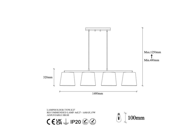 Taklampe Rithmere Svart / Gull / Hvit / Beige - Beige/Gull/Svart/Hvitfarget tre - Belysning - Innendørsbelysning & Lamper - Taklampe - Kjøkkenlampe & taklampe kjøkken