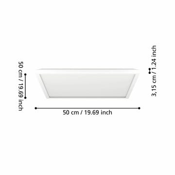 Taklampe Rovito - Hvit, 500x500 mm - Belysning - Innendørsbelysning & Lamper - Taklampe - Takplafond
