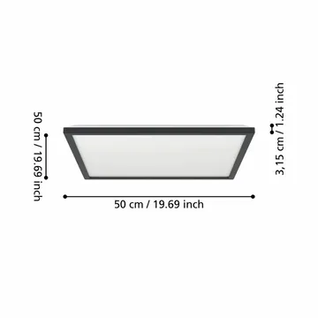 Taklampe Rovito - Sort, 500x500 mm - Belysning - Innendørsbelysning & Lamper - Taklampe - Takplafond