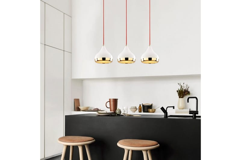 Taklampe Sood Hvit / Rød / Gull - Hvit / Rød / Gull - Belysning - Innendørsbelysning & Lamper - Taklampe - Kjøkkenlampe & taklampe kjøkken