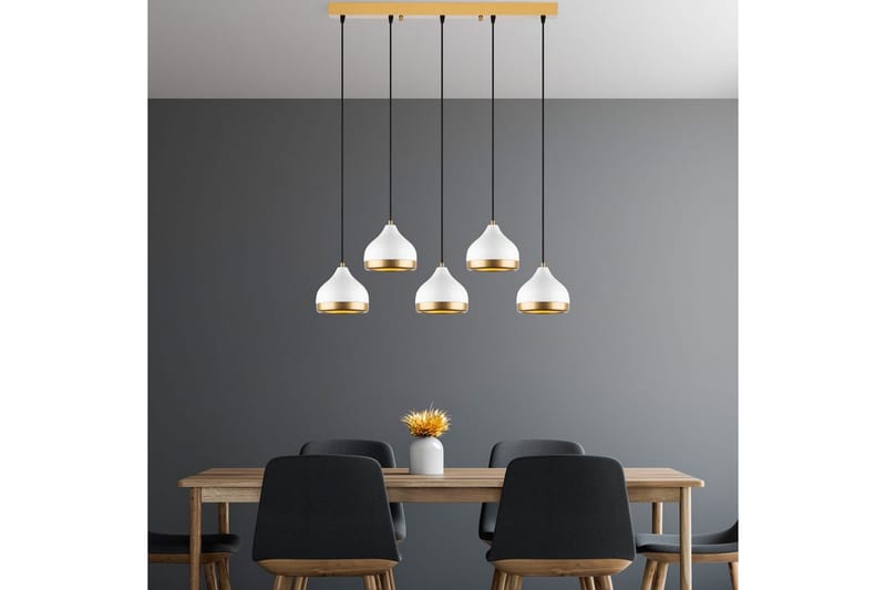 Taklampe Soodni Fem Horisontal Hvit - Hvit - Belysning - Innendørsbelysning & Lamper - Taklampe - Kjøkkenlampe & taklampe kjøkken