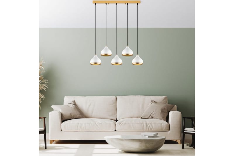 Taklampe Soodni Fem Horisontal Hvit - Hvit - Belysning - Innendørsbelysning & Lamper - Taklampe - Kjøkkenlampe & taklampe kjøkken