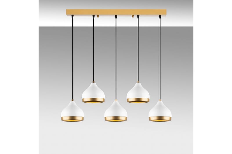 Taklampe Soodni Fem Horisontal Hvit - Hvit - Belysning - Innendørsbelysning & Lamper - Taklampe - Kjøkkenlampe & taklampe kjøkken
