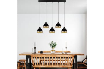 Taklampe Soodni Fem Horisontal Svart - Svart - Belysning - Innendørsbelysning & Lamper - Taklampe - Kjøkkenlampe & taklampe kjøkken