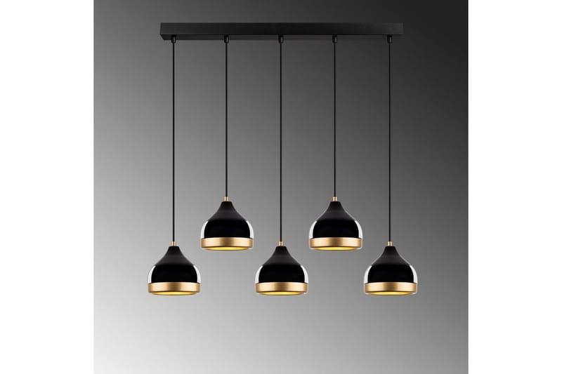 Taklampe Soodni Fem Horisontal Svart - Svart - Belysning - Innendørsbelysning & Lamper - Taklampe - Kjøkkenlampe & taklampe kjøkken