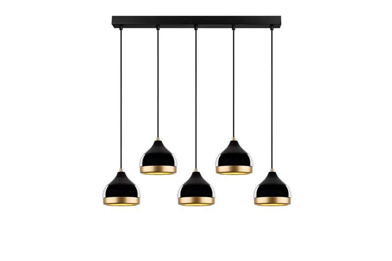 Taklampe Soodni Fem Horisontal Svart, Svart