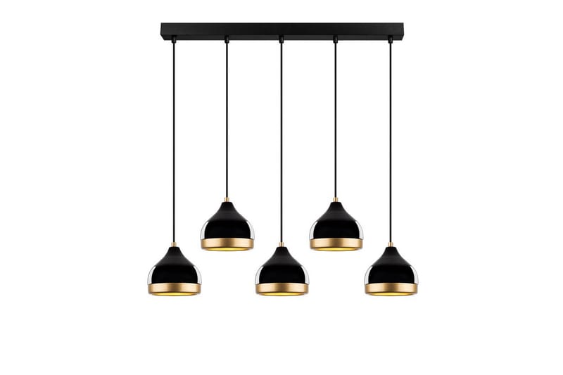 Taklampe Soodni Fem Horisontal Svart, Svart