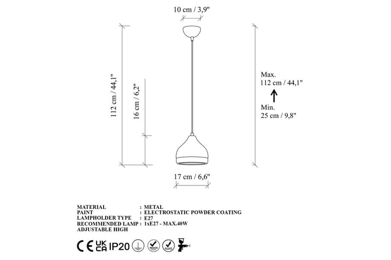 Taklampe Soodni Hvit / Gull - Hvit / Gull - Belysning - Innendørsbelysning & Lamper - Taklampe - Kjøkkenlampe & taklampe kjøkken