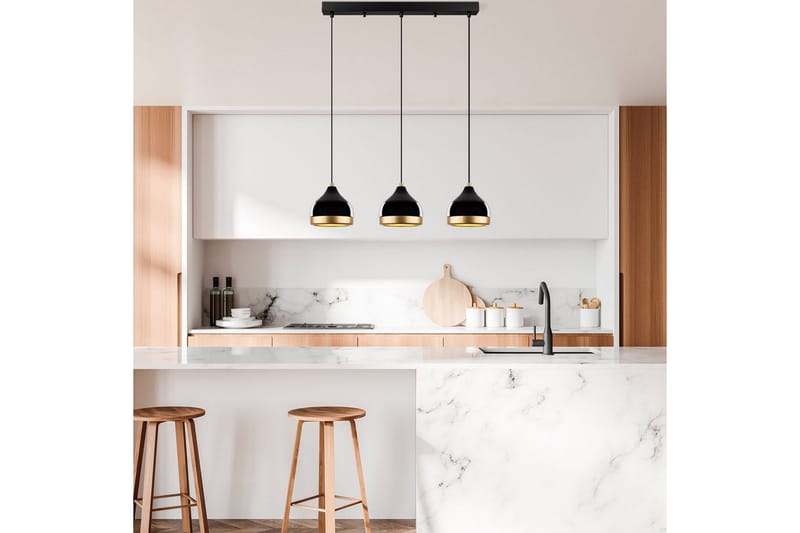 Taklampe Soodni Tre Horisont Svart - Svart - Belysning - Innendørsbelysning & Lamper - Taklampe - Kjøkkenlampe & taklampe kjøkken