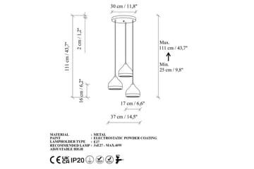 Taklampe Soodni Tre Sirkel Hvit - Hvit - Belysning - Innendørsbelysning & Lamper - Taklampe - Kjøkkenlampe & taklampe kjøkken