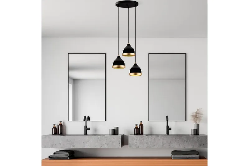 Taklampe Soodni Tre Sirkel Svart - Svart - Belysning - Innendørsbelysning & Lamper - Taklampe - Kjøkkenlampe & taklampe kjøkken