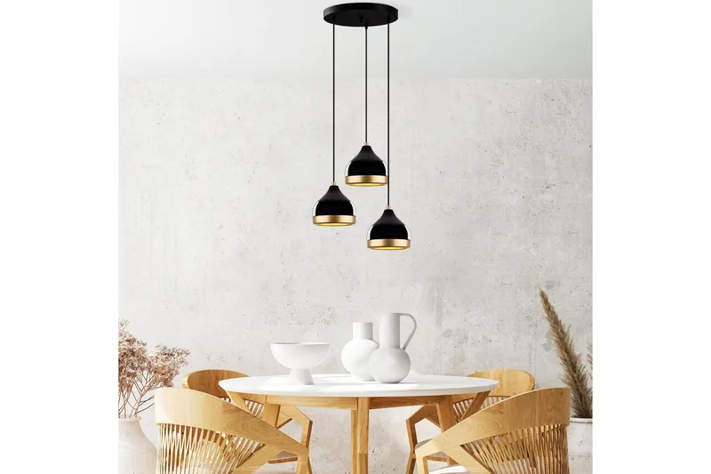 Taklampe Soodni Tre Sirkel Svart - Svart - Belysning - Innendørsbelysning & Lamper - Taklampe - Kjøkkenlampe & taklampe kjøkken