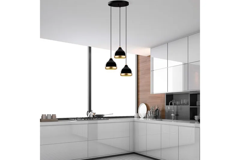 Taklampe Soodni Tre Sirkel Svart - Svart - Belysning - Innendørsbelysning & Lamper - Taklampe - Kjøkkenlampe & taklampe kjøkken