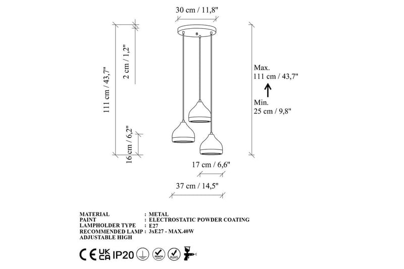 Taklampe Soodni Tre Sirkel Svart - Svart - Belysning - Innendørsbelysning & Lamper - Taklampe - Kjøkkenlampe & taklampe kjøkken
