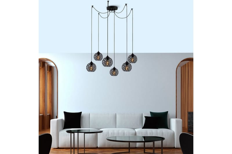 Taklampe Sourab Brilo Svart - Svart - Belysning - Innendørsbelysning & Lamper - Taklampe - Kjøkkenlampe & taklampe kjøkken