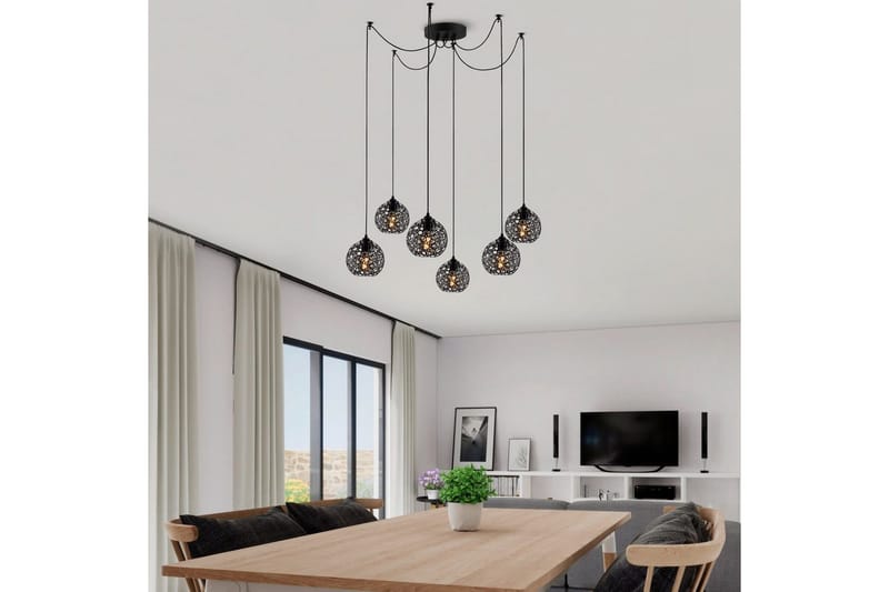 Taklampe Sourab Brilo Svart - Svart - Belysning - Innendørsbelysning & Lamper - Taklampe - Kjøkkenlampe & taklampe kjøkken