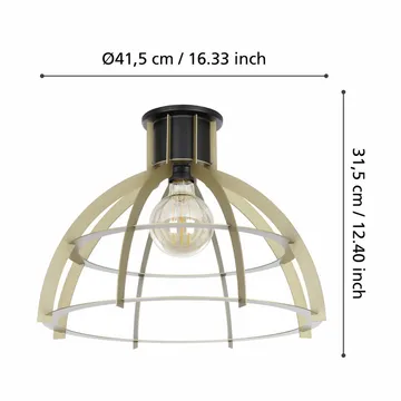 Taklampe Stillington - Svart/Gull - Belysning - Innendørsbelysning & Lamper - Taklampe - Takplafond