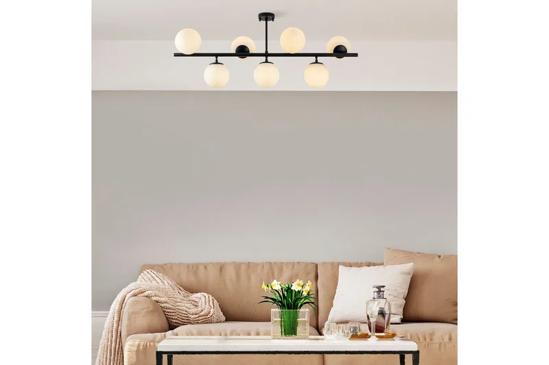 Taklampe Subin Flat Svart / Hvit - Svart / Hvit - Belysning - Innendørsbelysning & Lamper - Taklampe - Kjøkkenlampe & taklampe kjøkken